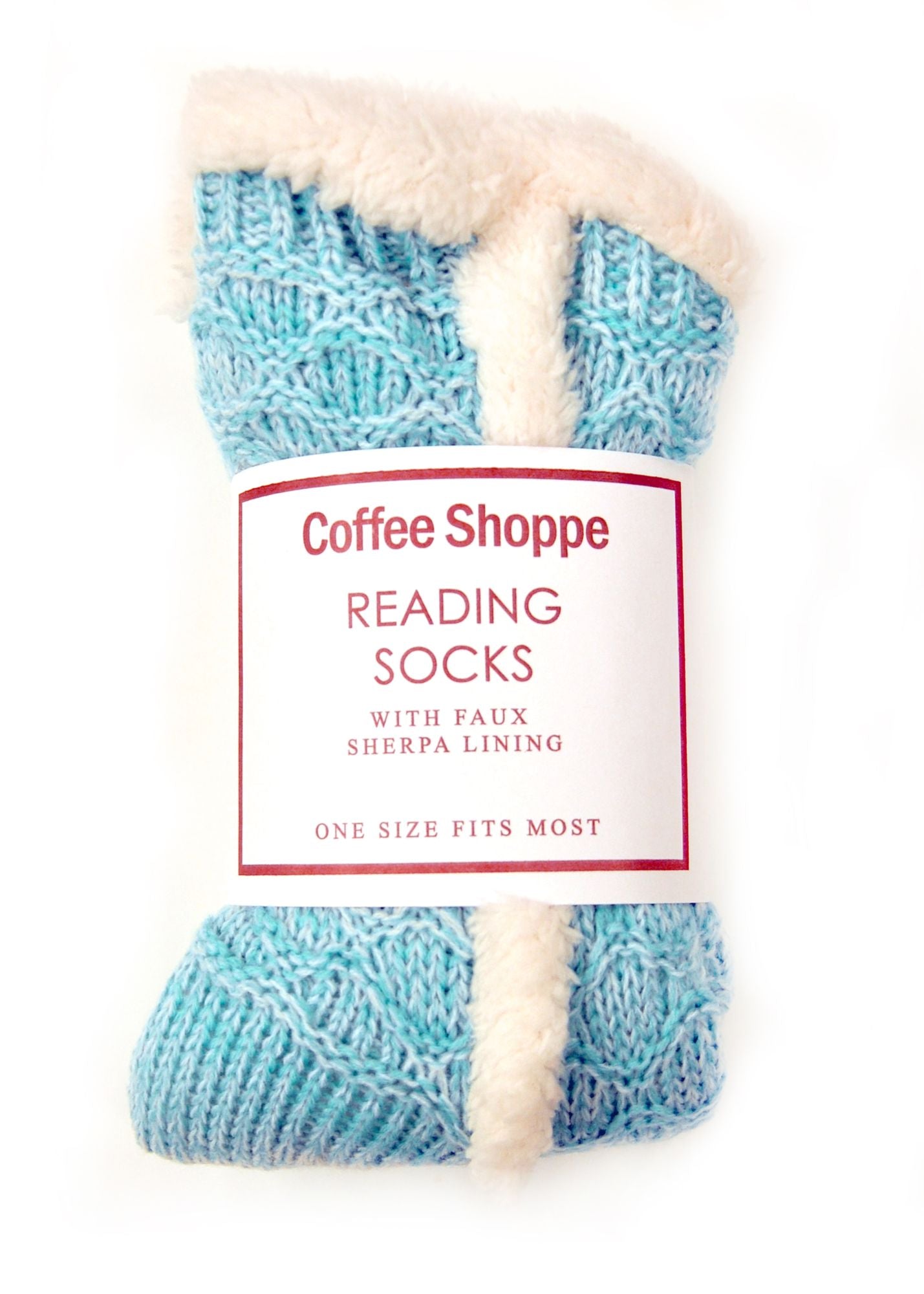 Blue Marled Lined Reading Socks One Size
