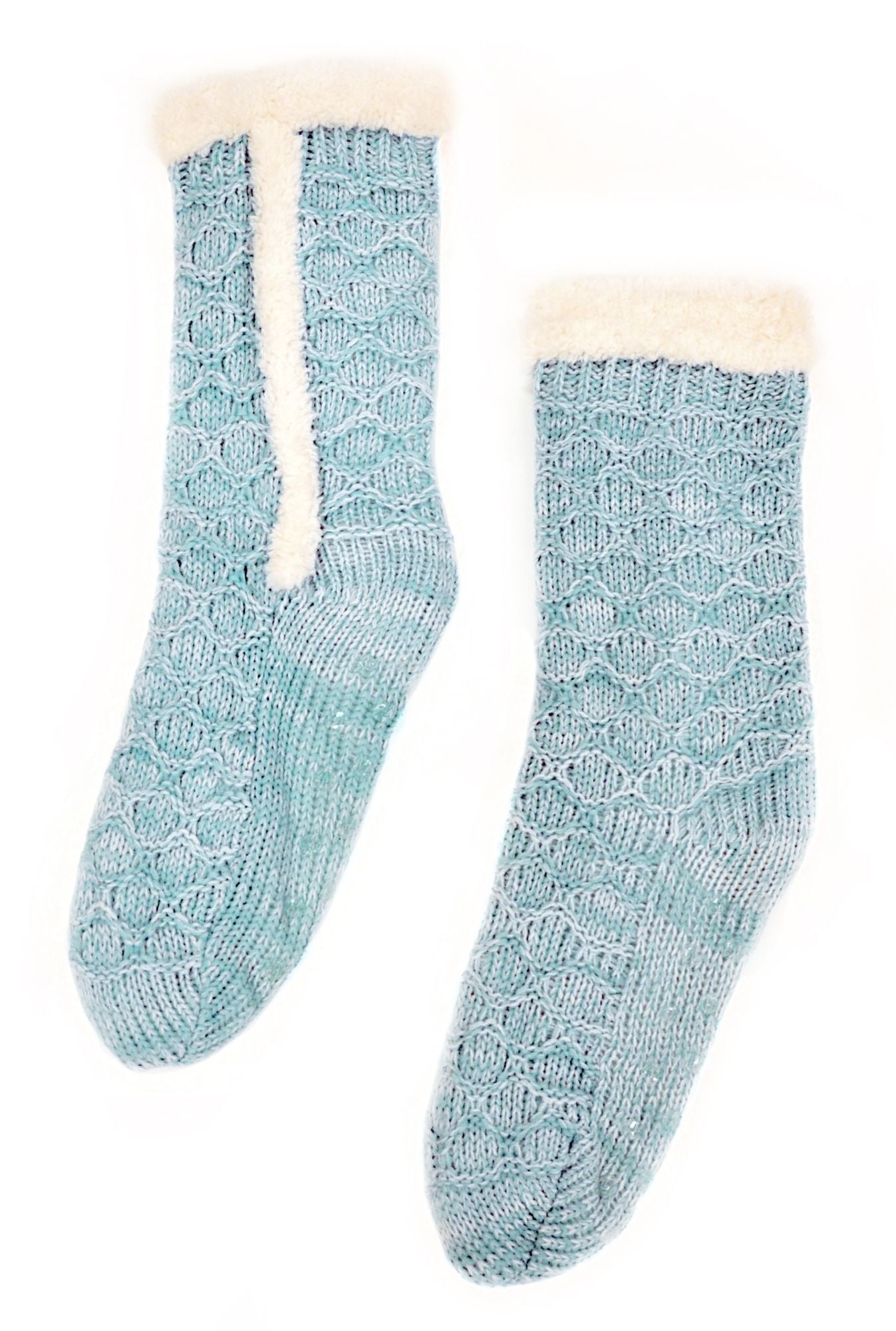 Blue Marled Lined Reading Socks One Size