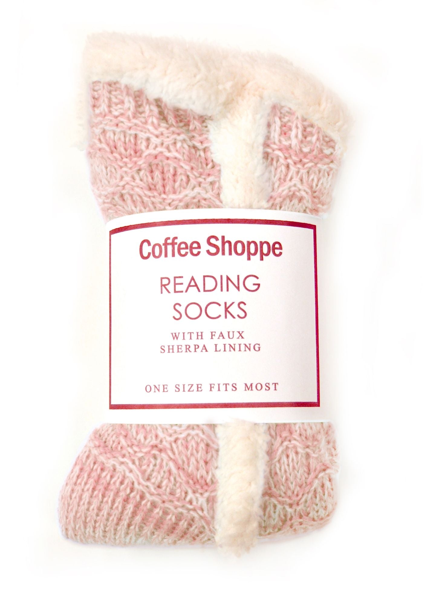 Pink Marled Lined Reading Socks One Size