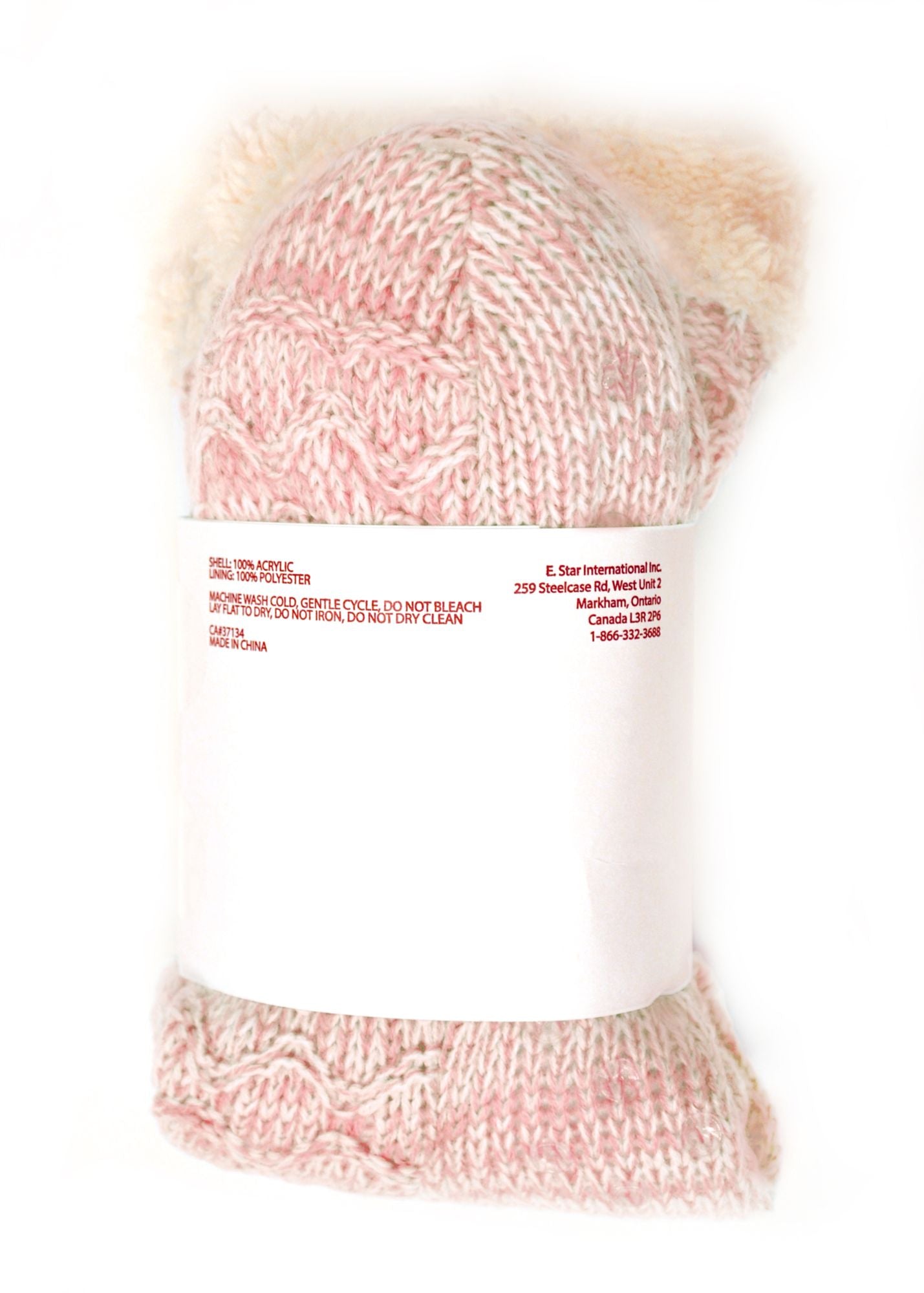 Pink Marled Lined Reading Socks One Size