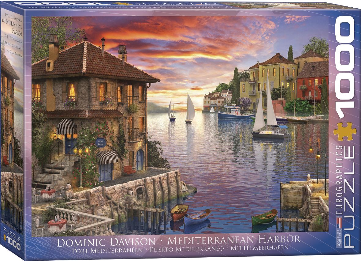 Dominic Davison-Mediterranean Harbor 1000 pc Puzzle