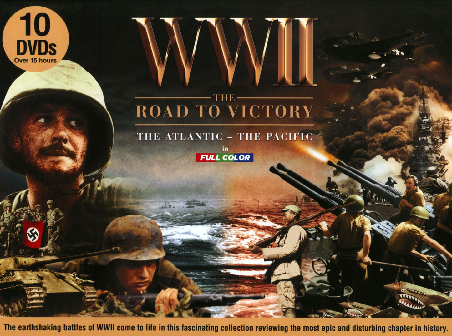 WWII: The Road to Victory - The Atlantic/The Pacific in Full Color [10 Discs]