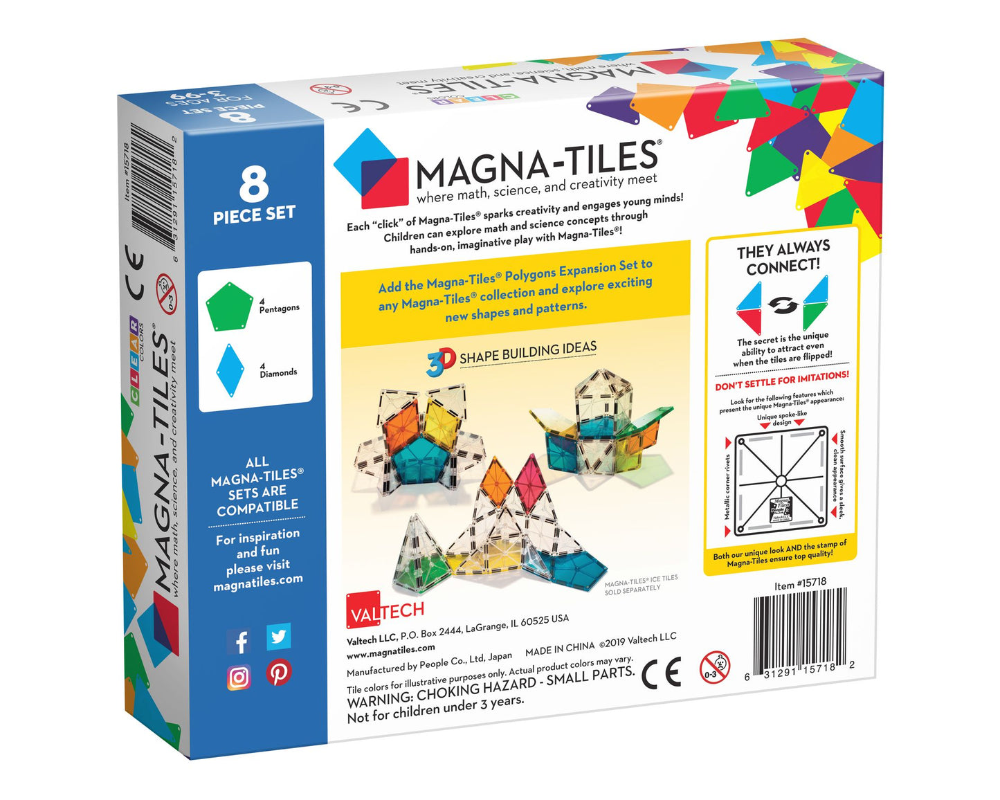 Magna-Tiles Polygons 8 Piece Expansion Set