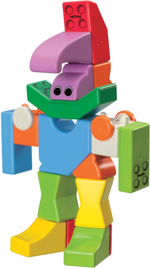 People Blocks Zoo Animals 17 Piece Set