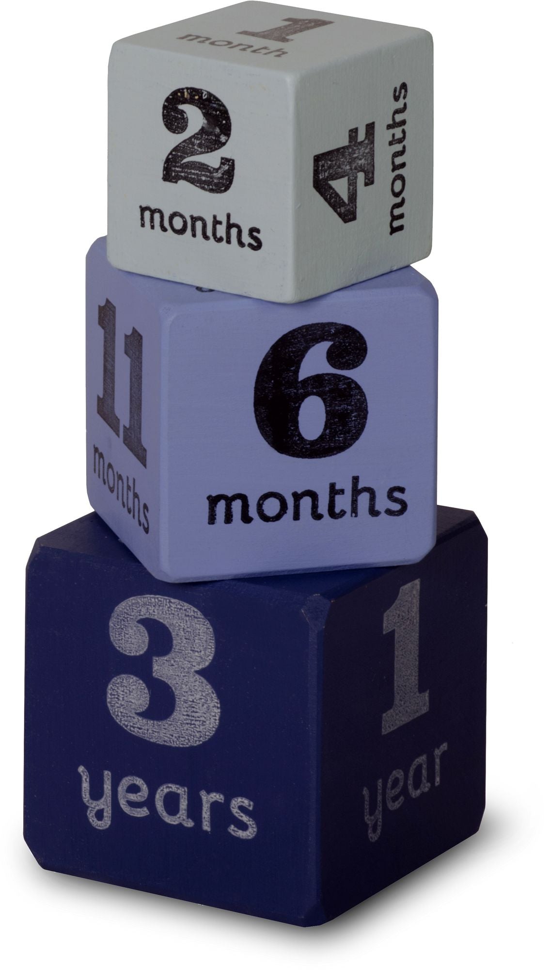 Baby Age Blocks - Multisize Milestone Ages Blue