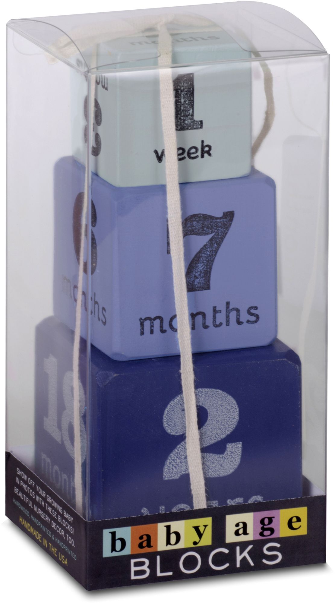 Baby Age Blocks - Multisize Milestone Ages Blue