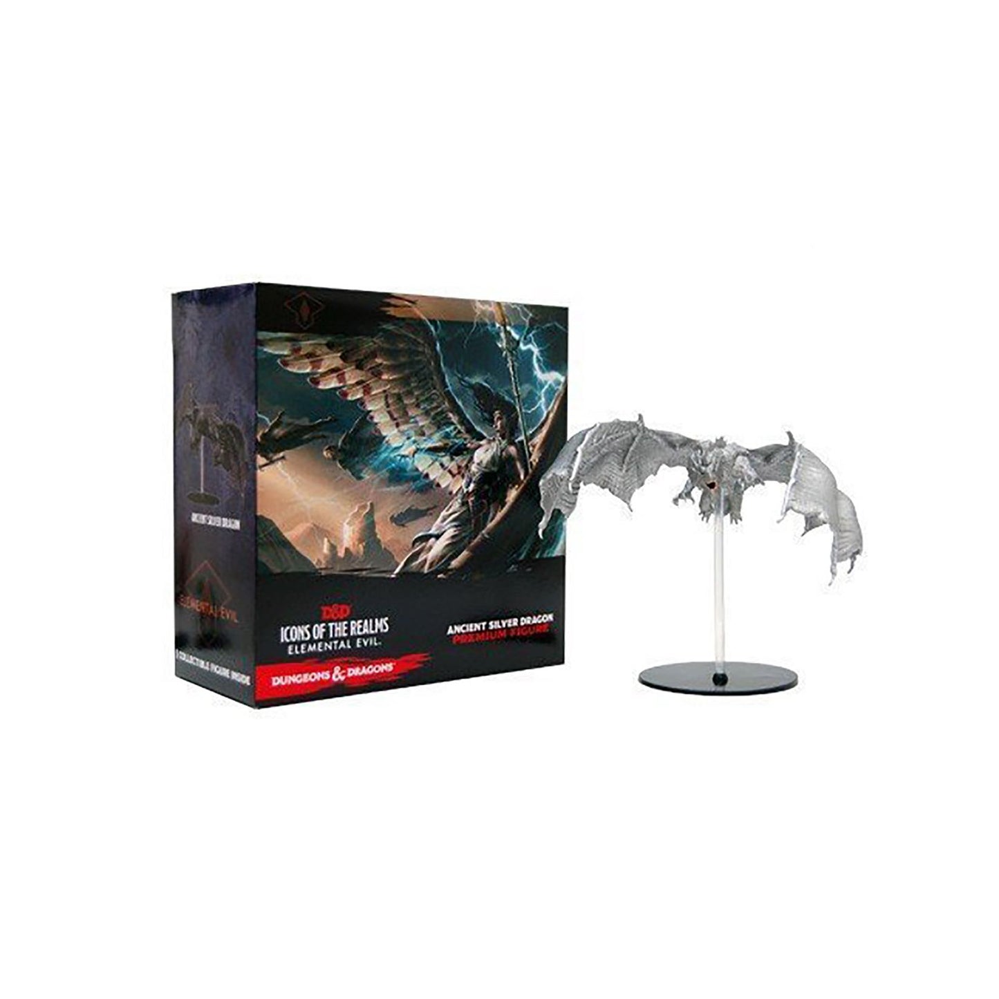 WizKids Dungeons & Dragons Icons of the Realms: Elemental Evil Silver Dragon Premium Figure