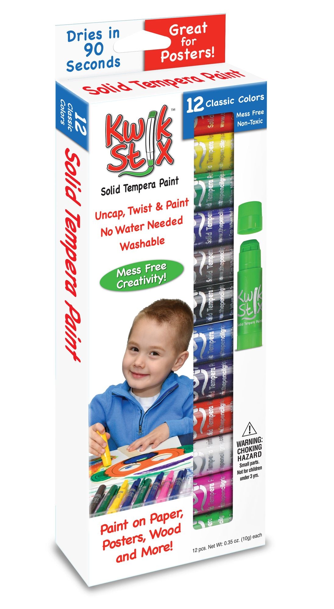 KwikStix Tempera Paint - 12 Classic Colors