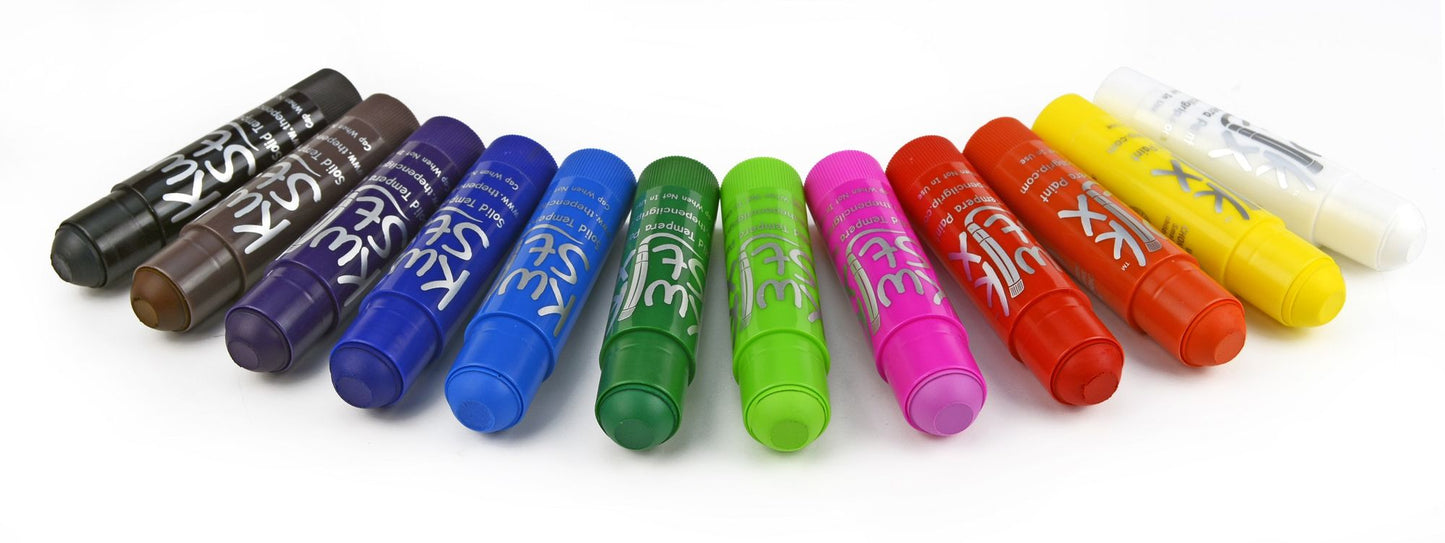 KwikStix Tempera Paint - 12 Classic Colors