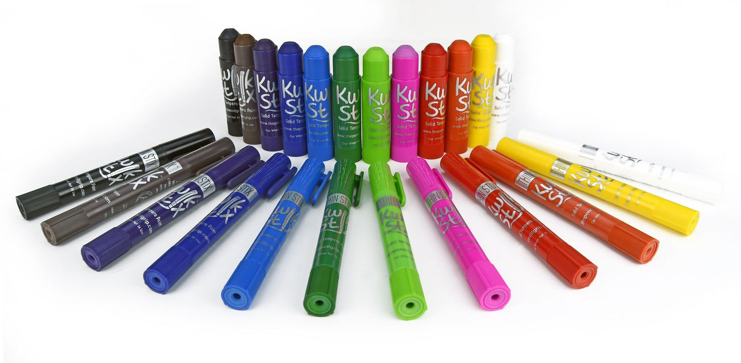 KwikStix Tempera Paint - 12 Thin Classic Colors