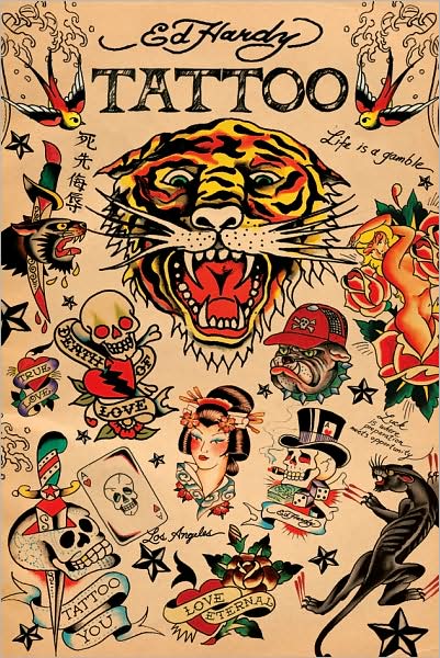 Ed Hardy Tattoo Collage - Poster