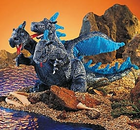 Blue Three-Headed Dragon Plush Toy