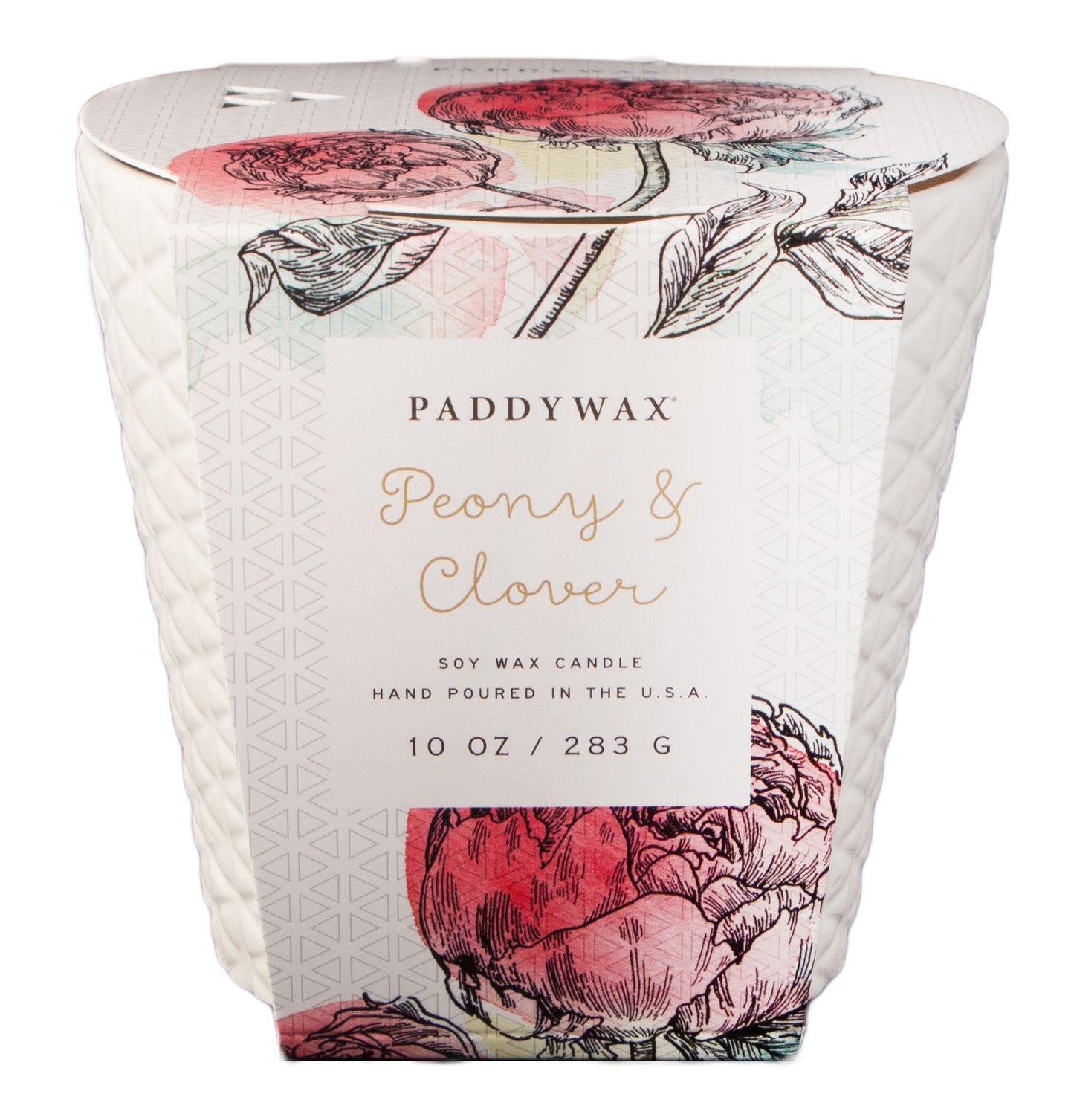 Peony Clover Flower Market Ceramic Candle 10 oz.