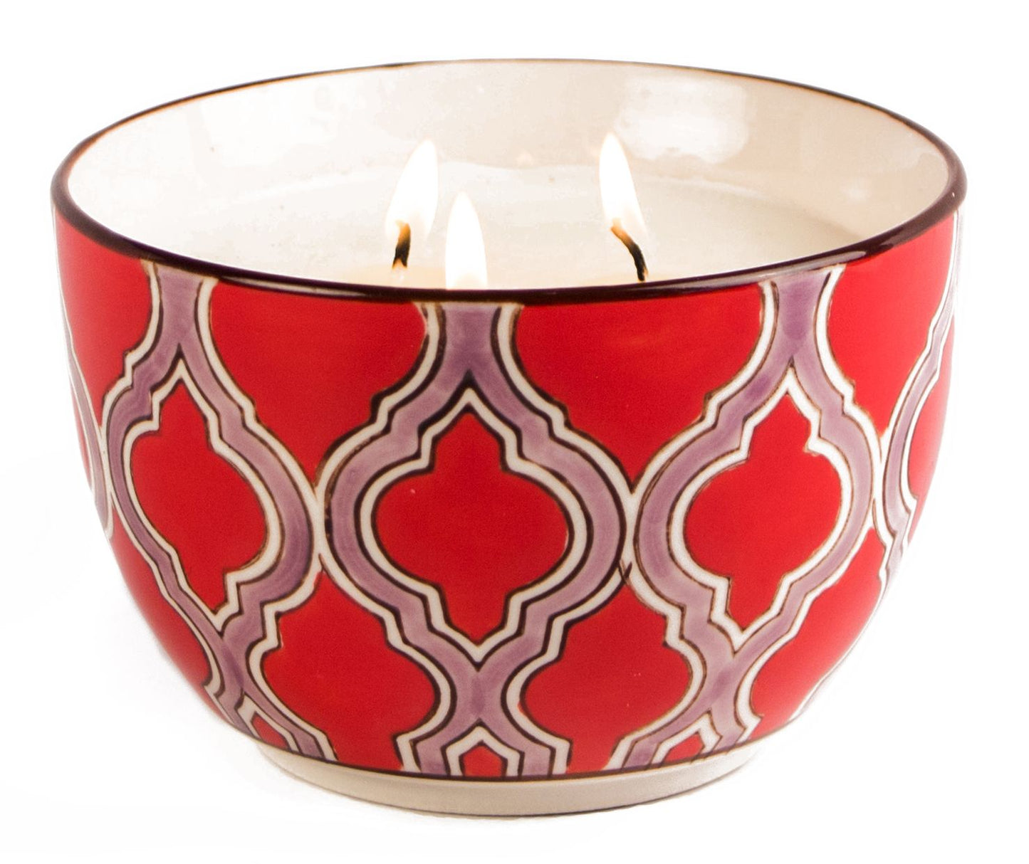 Large Boheme Passionfruit & Guava Hand Painted Ceramic Candle Bowl 12.5 oz.