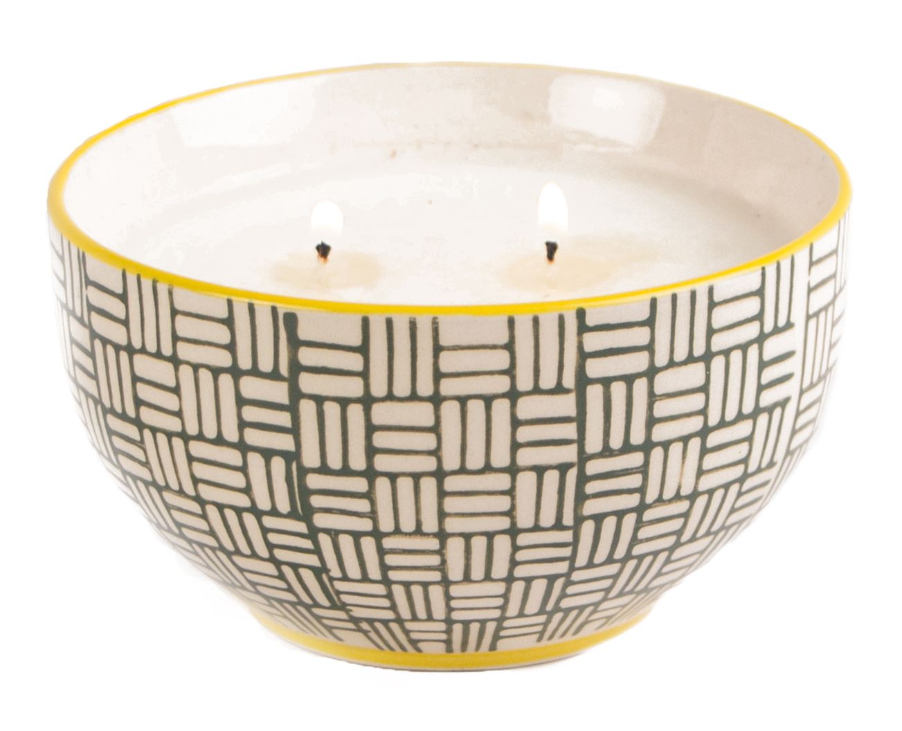Boheme Black Coconut & Amber Hand Painted Ceramic Candle Bowl 7 oz.