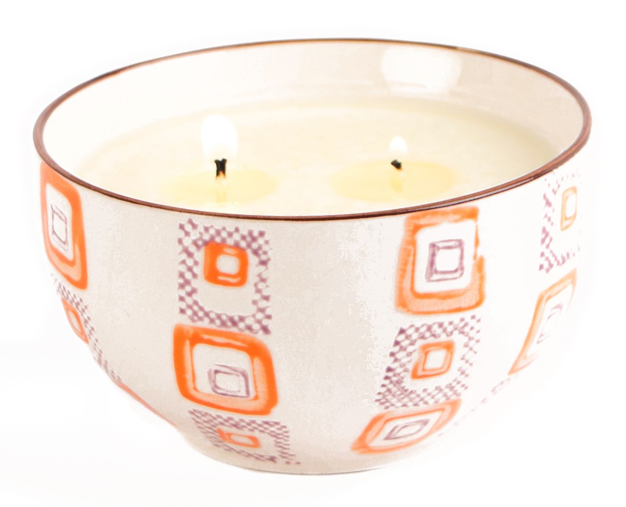 Boheme Blood Orange & Bergamot Hand Painted Ceramic Candle Bowl 7 oz.