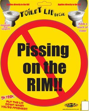Billy Bob Teeth 10001 Toilet Sticker - Piss On