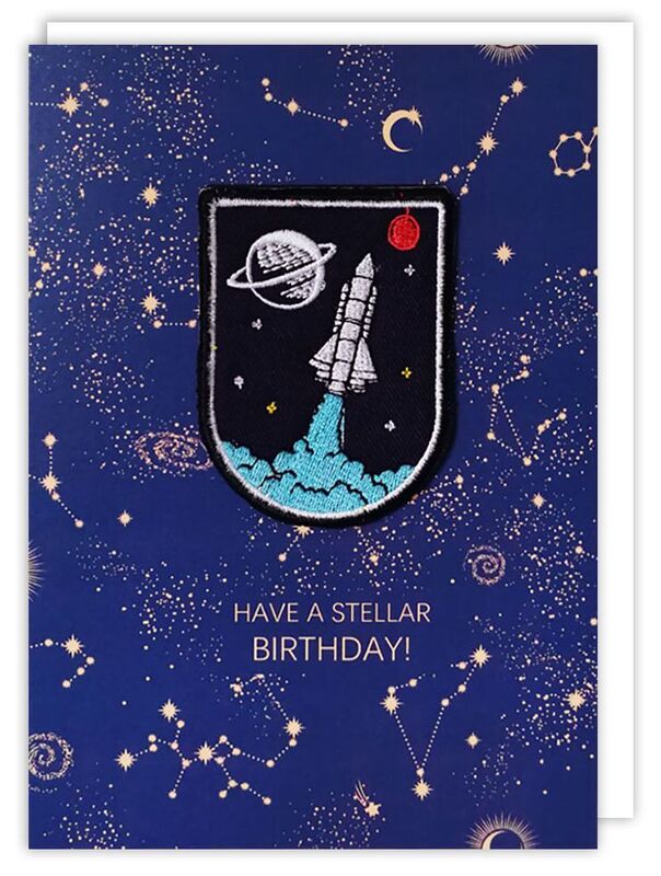 Space Patch Birthday Greeting Card