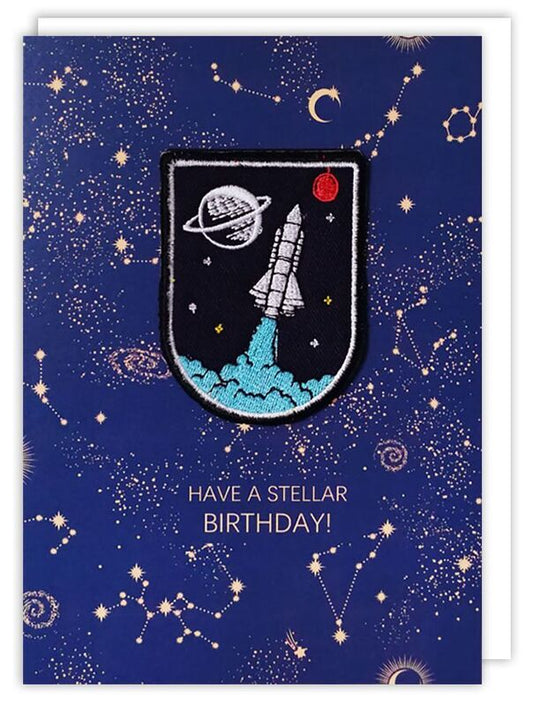 Space Patch Birthday Greeting Card