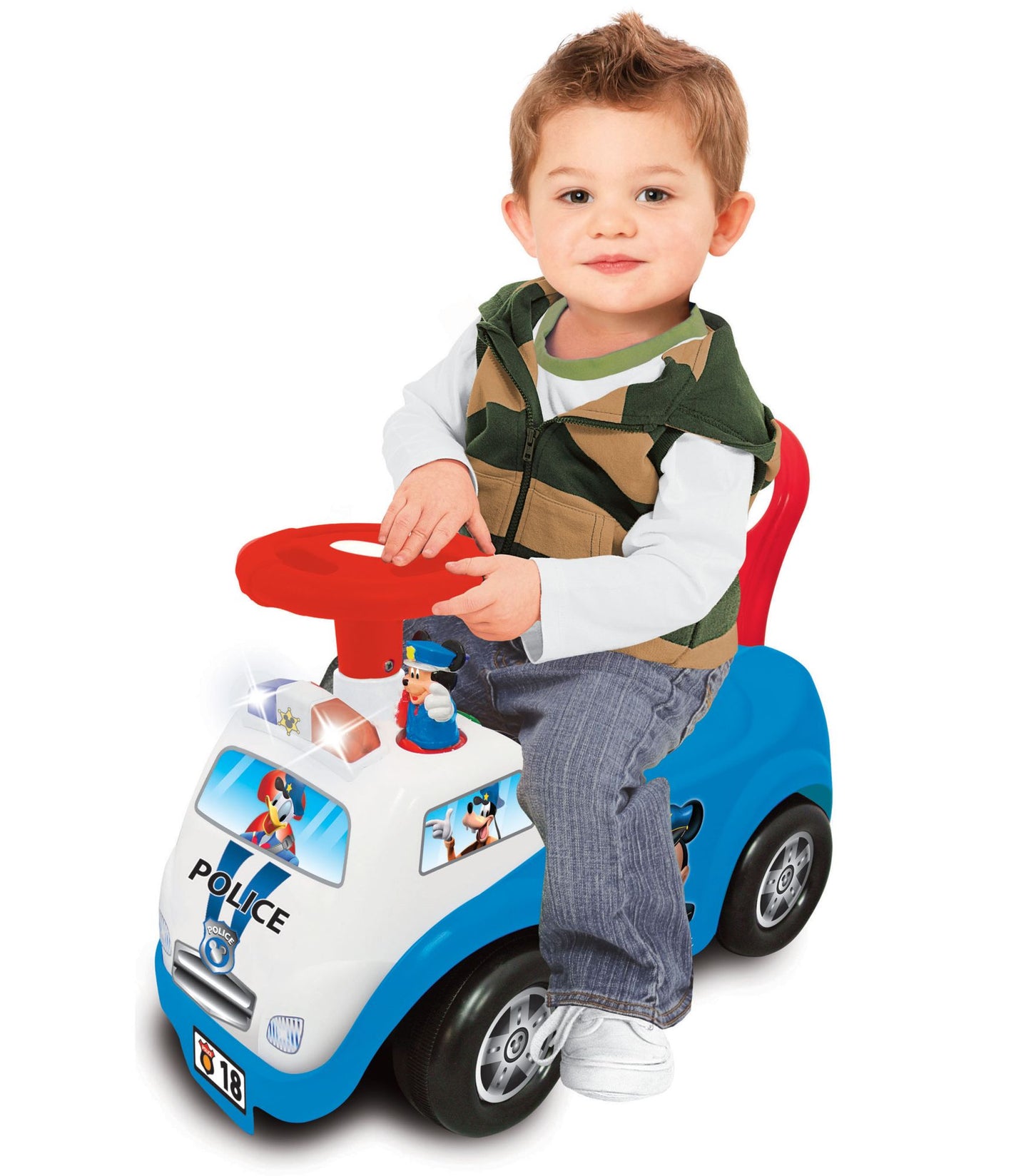 Kiddieland Disney Mickey Mouse My First Mickey Police Car Light & Sound Activity Ride-On