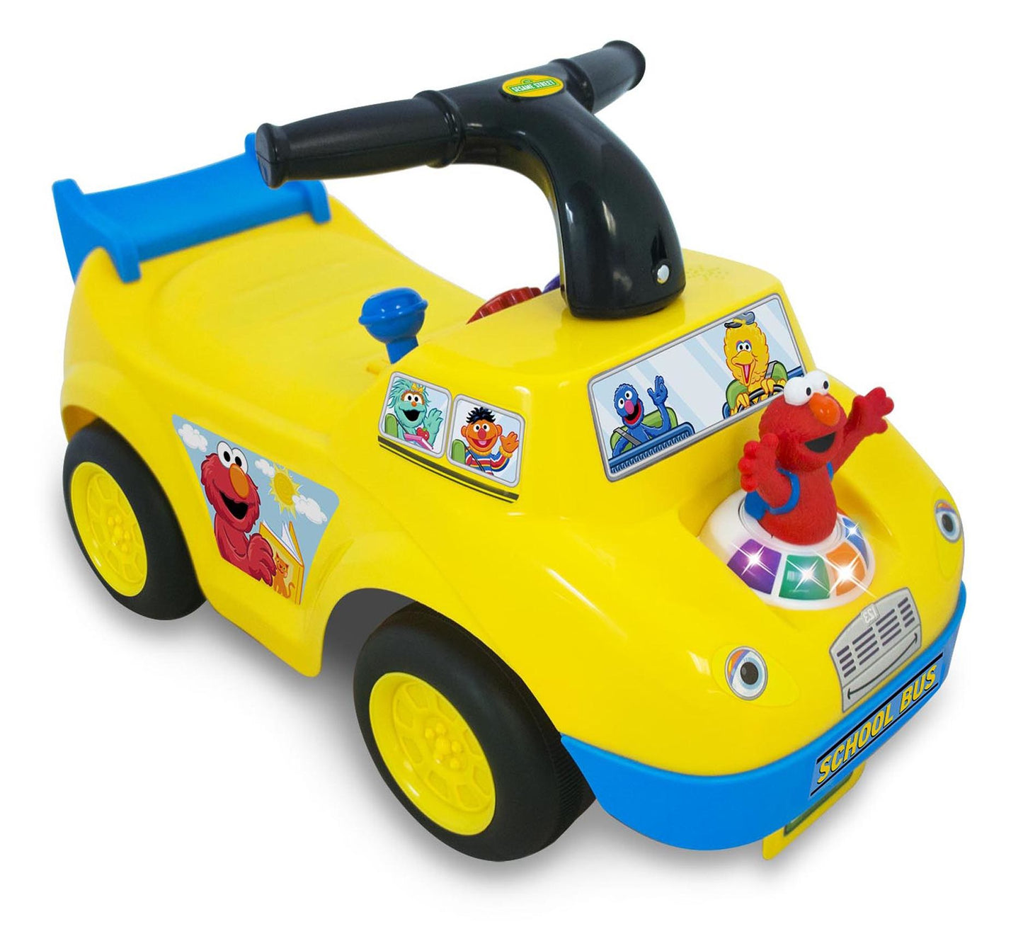 Kiddieland Sesame Street Elmo School Bus Light & Sound Activity Ride-On