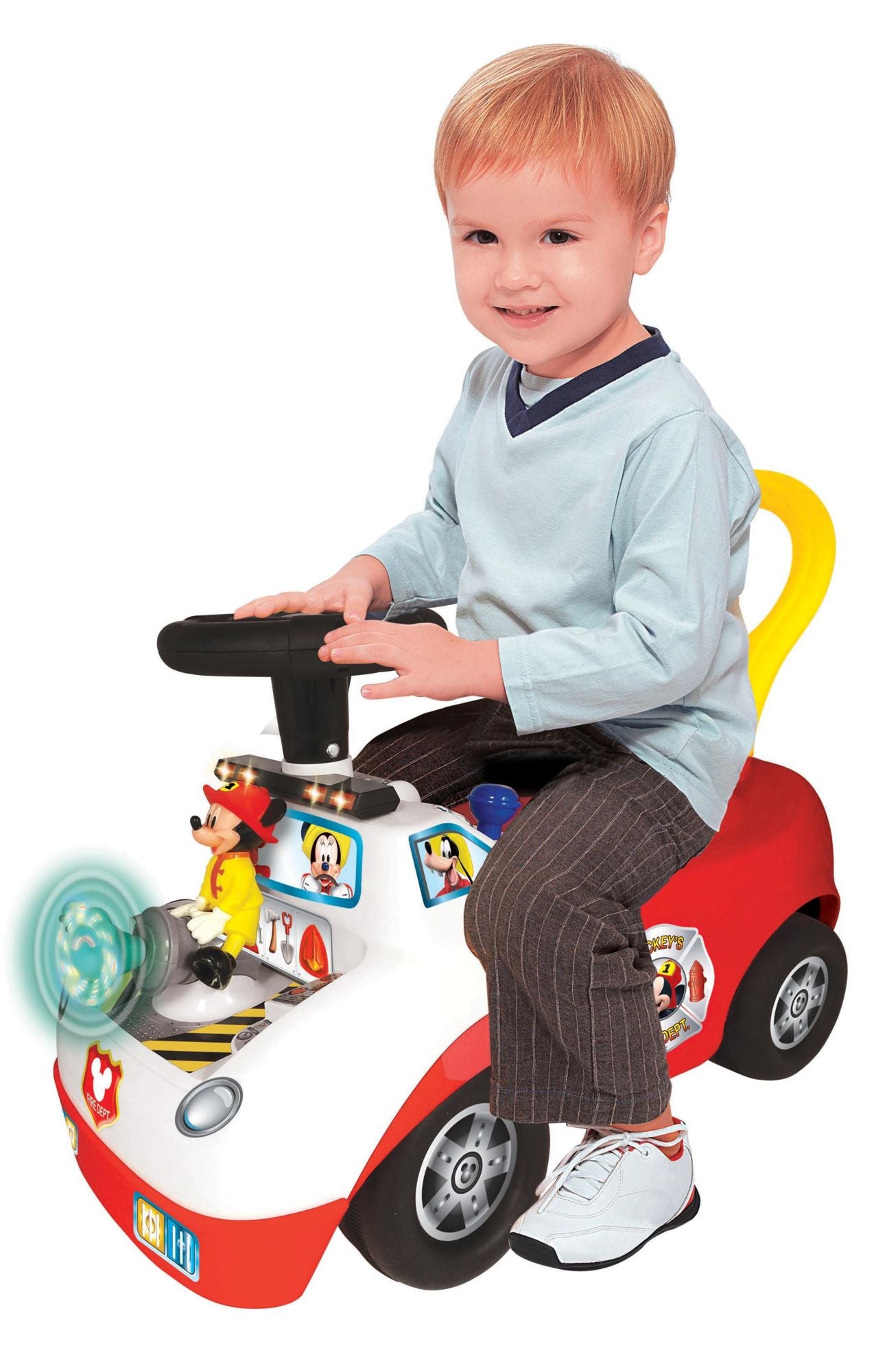 Kiddieland Disney Mickey Mouse Activity Fire Truck Light & Sound Activity Ride-On