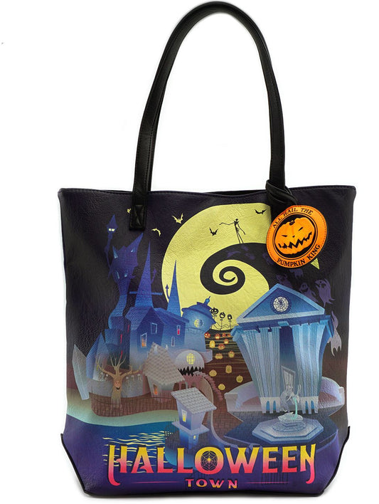 Halloween Town & Christmas Town Two Sided Tote (Loungefly Nightmare Before Christmas:)