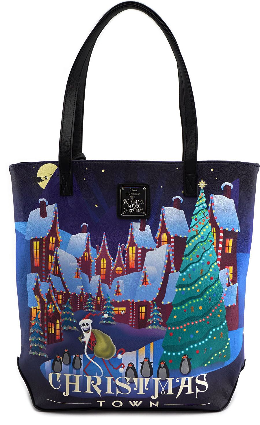 Halloween Town & Christmas Town Two Sided Tote (Loungefly Nightmare Before Christmas:)