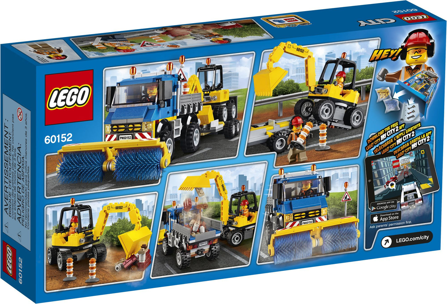 60152 LEGO City Sweeper & Excavator