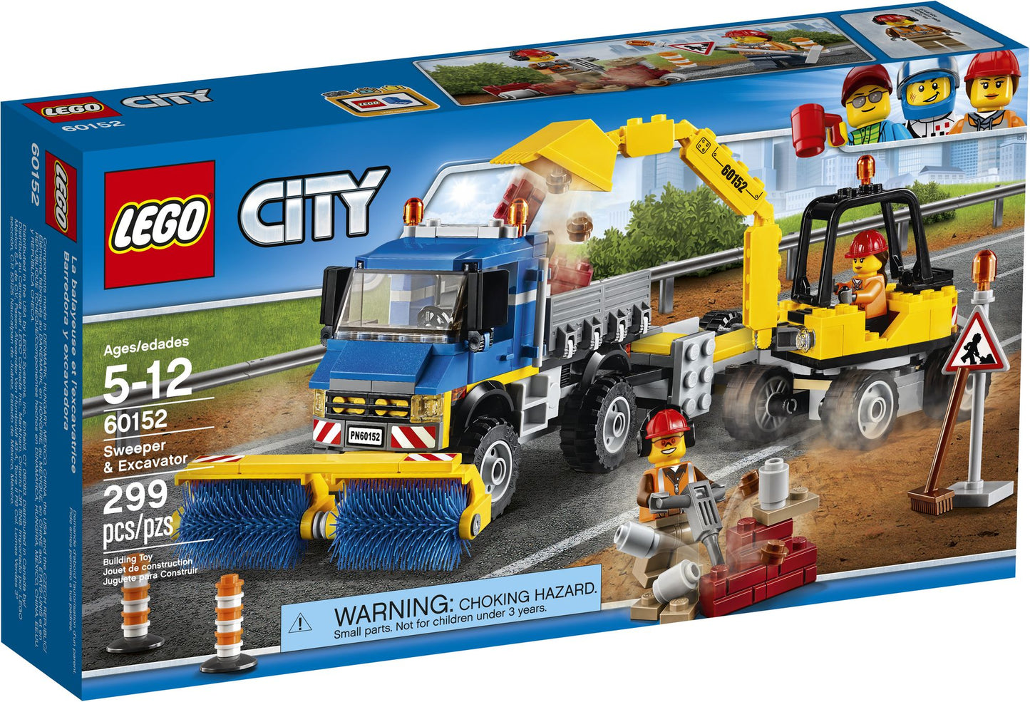 60152 LEGO City Sweeper & Excavator