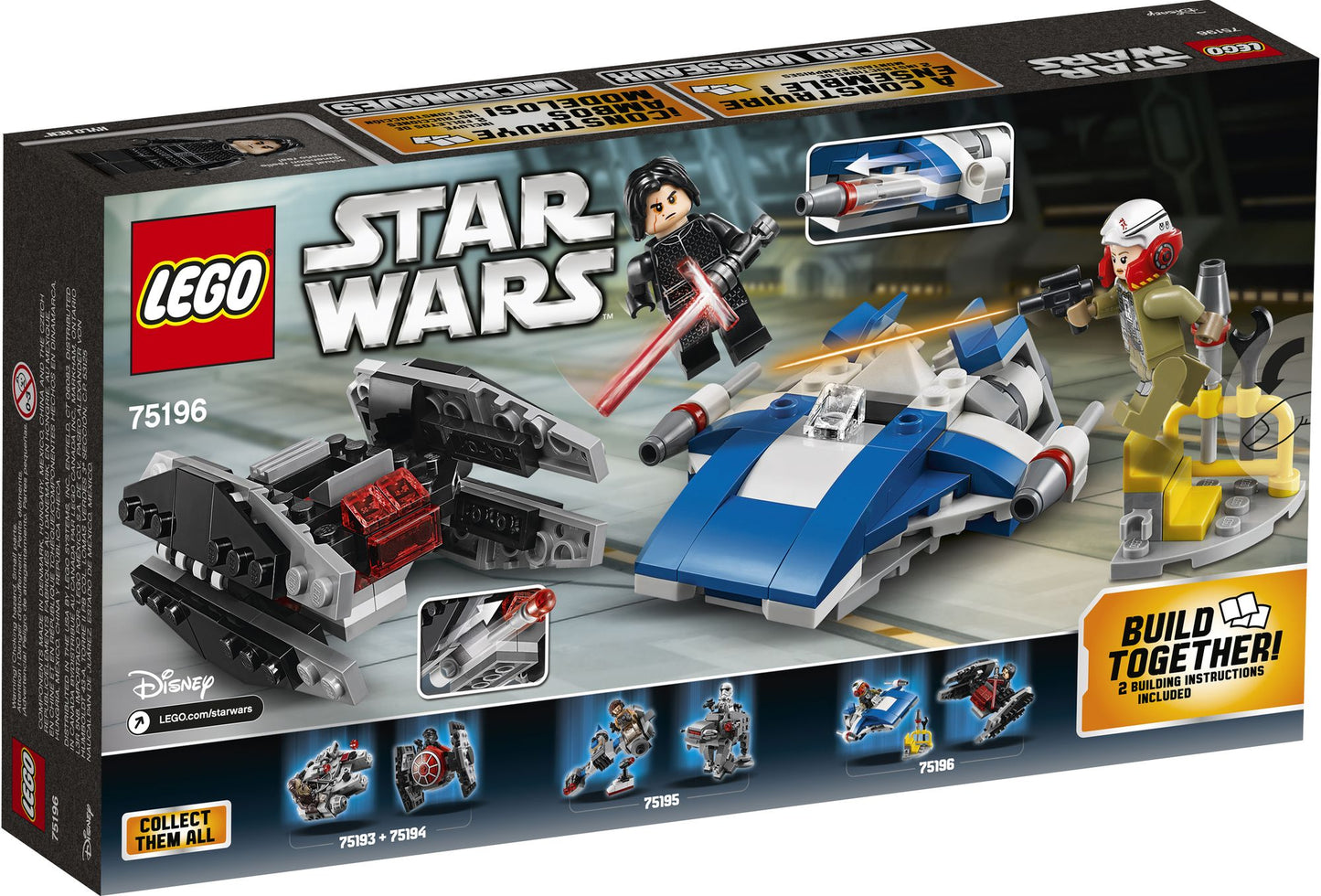 LEGO® Star Wars A-Wing vs. TIE Silencer Microfighters 75196