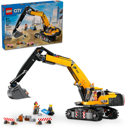 LEGO City Big Vehicles Yellow Construction Excavator 60420