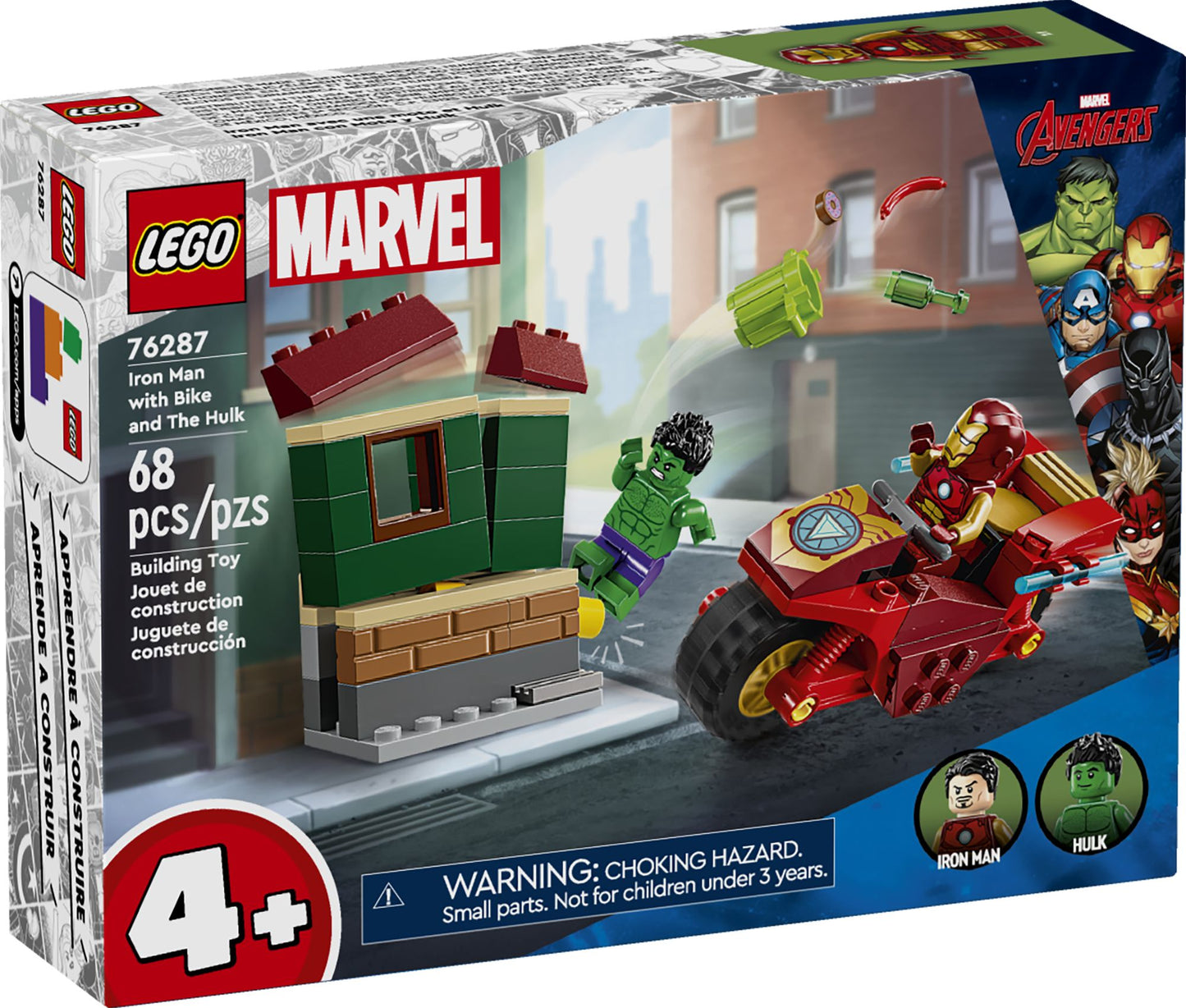 LEGO Super Heroes Marvel Iron Man with Bike and The Hulk 76287