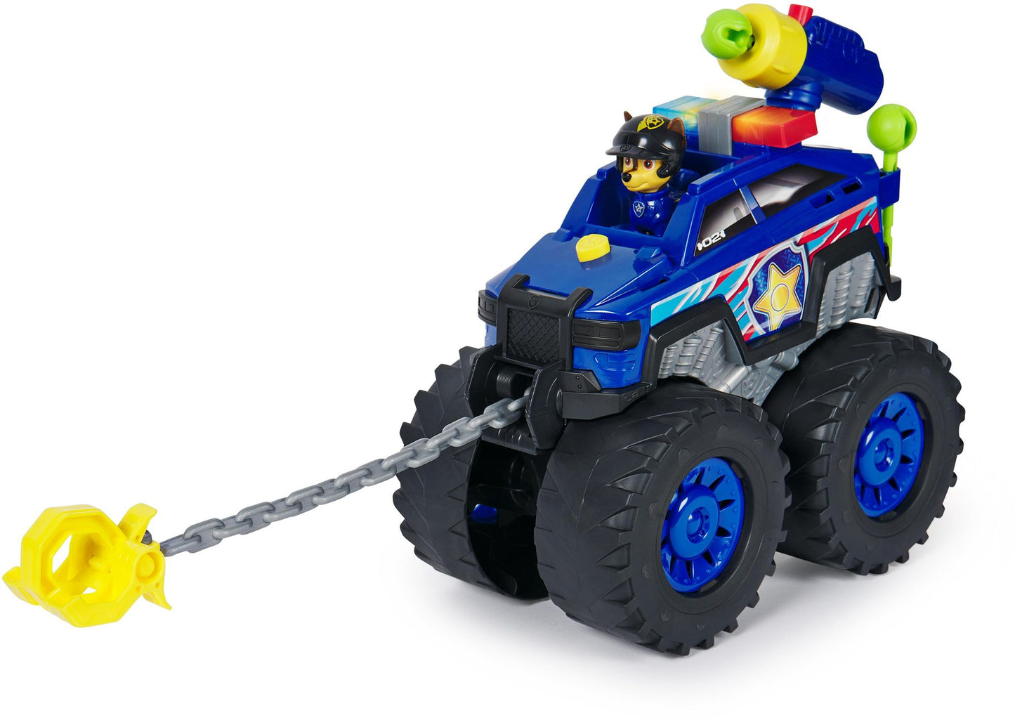 PAW Patrol Rescue Wheels Chase's Power Haulin' Cruiser Toy Truck with Launcher Motorized Winch, Lights & Sounds Kids Toys for Boys & Girls Ages 3+