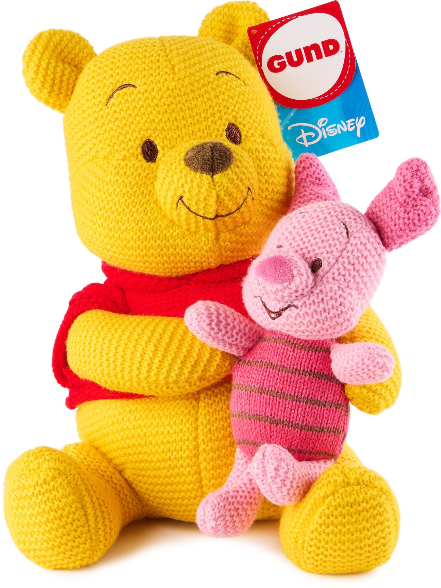 GUND Disney Official Pooh and Piglet Knit Plush, Winnie the Pooh, Stuffed Animal for Ages 1 and Up, Yellow/Pink, 10¿
