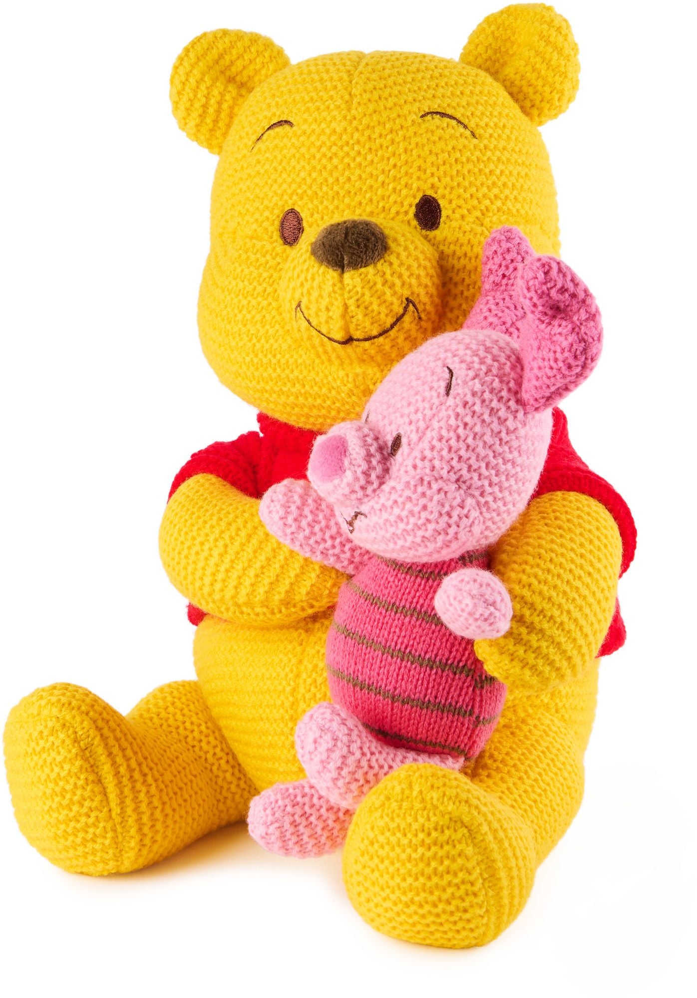 GUND Disney Official Pooh and Piglet Knit Plush, Winnie the Pooh, Stuffed Animal for Ages 1 and Up, Yellow/Pink, 10¿