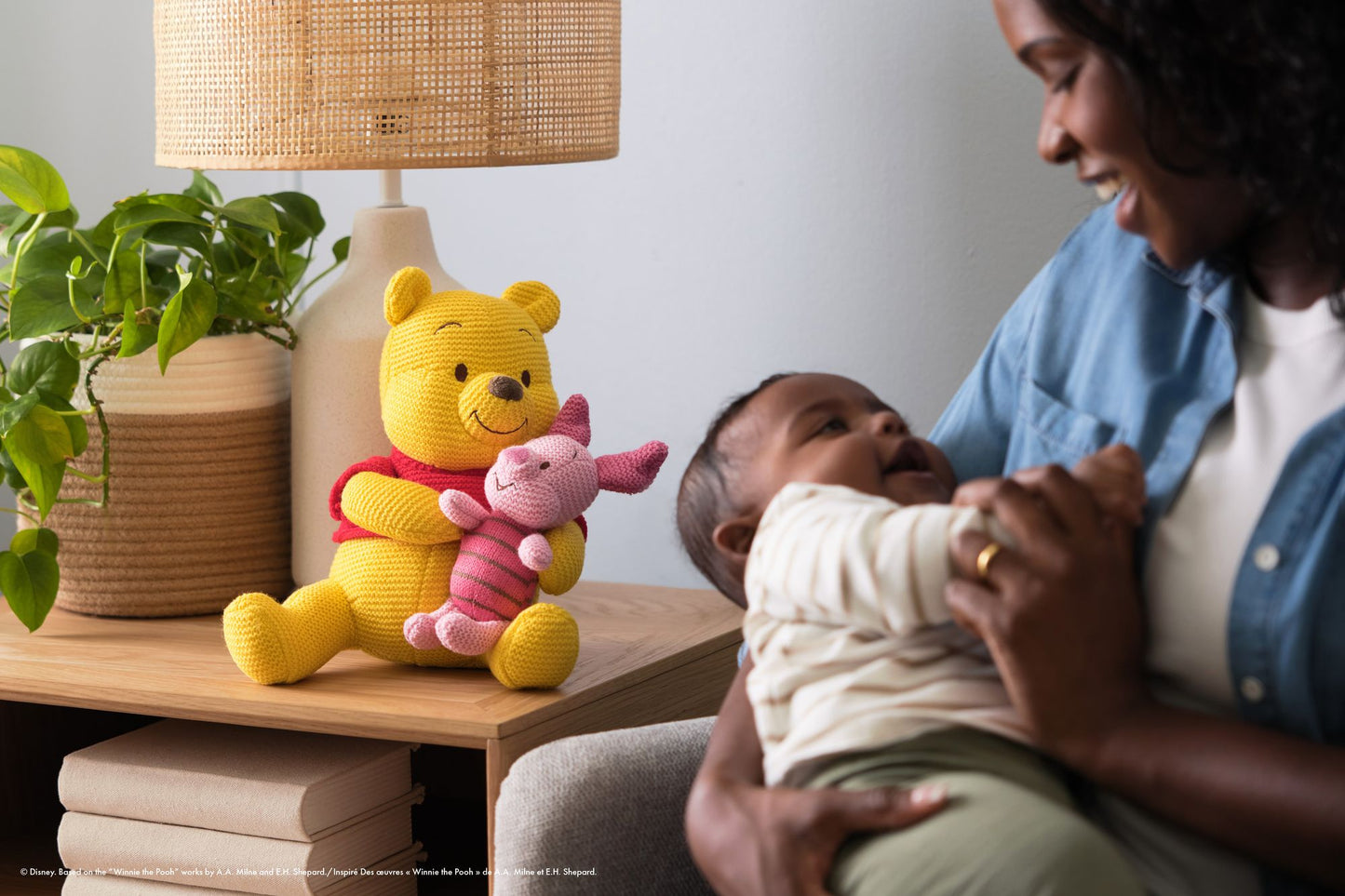 GUND Disney Official Pooh and Piglet Knit Plush, Winnie the Pooh, Stuffed Animal for Ages 1 and Up, Yellow/Pink, 10¿
