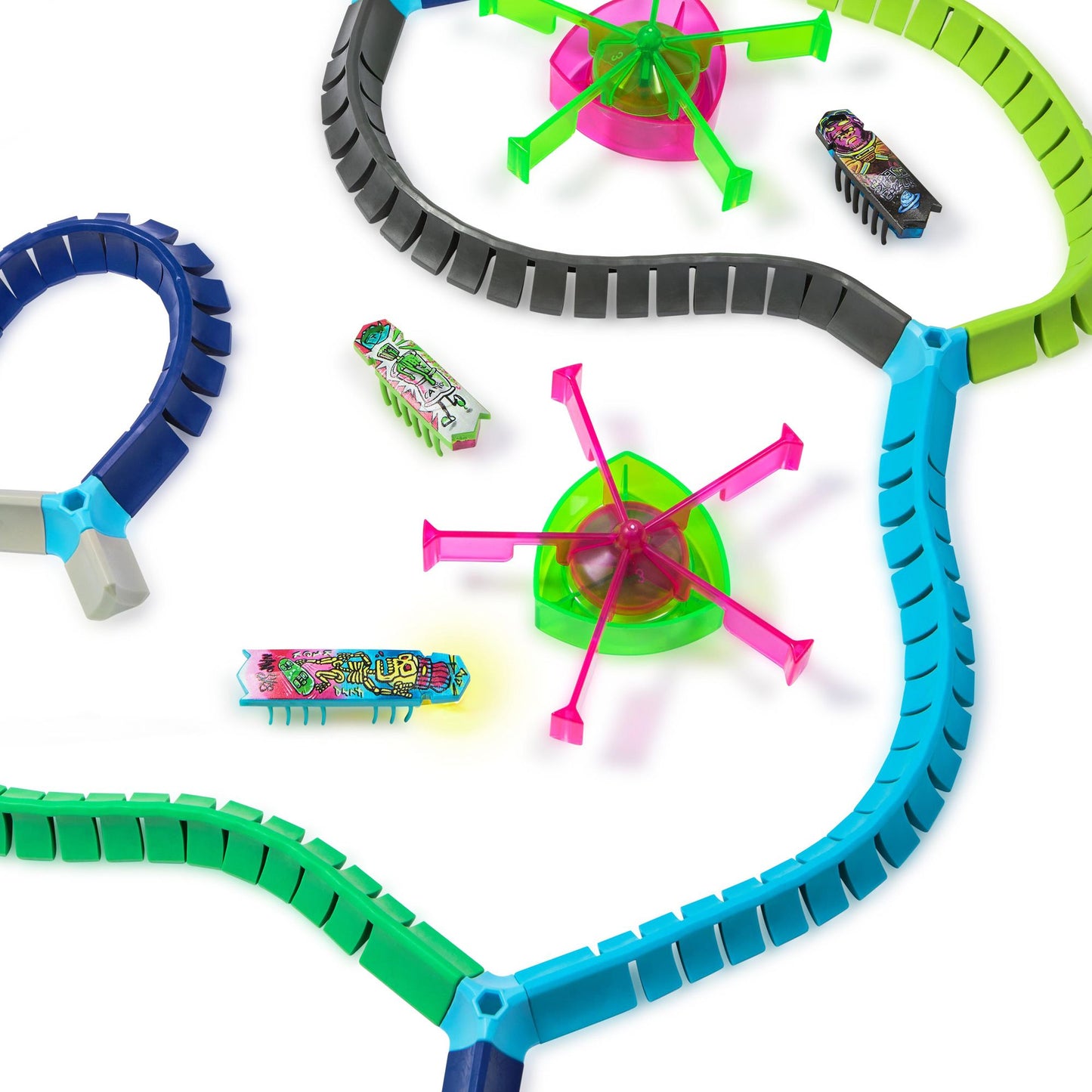 Hexbugs BOTS Nano Land, Sensory Toys for Kids & Cats with Over 40 Pieces & 3 Nano Bots, Toy Playsets & Mini Robot Toy for Kids Ages 3 & Up, Batteries Included