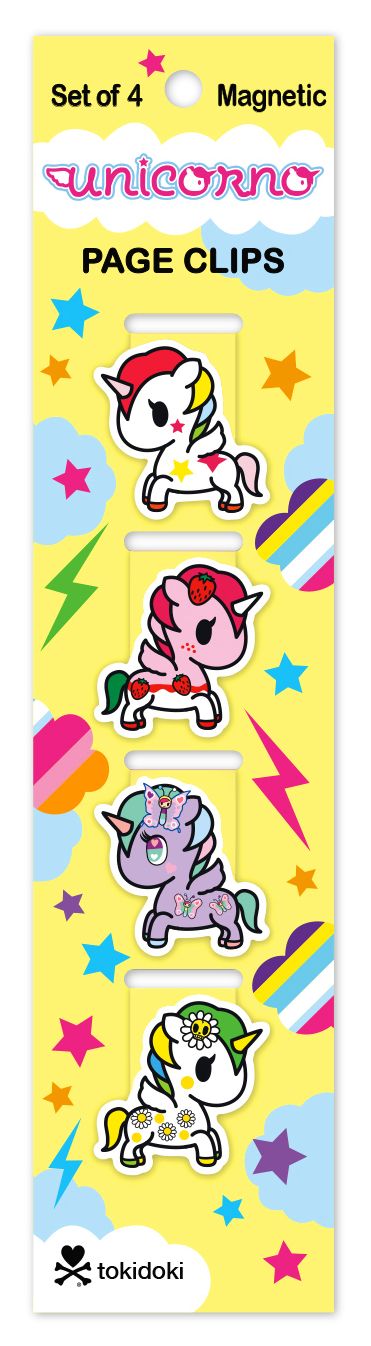 Tokidoki Unicorno Page Clip Bookmarks Set of 4
