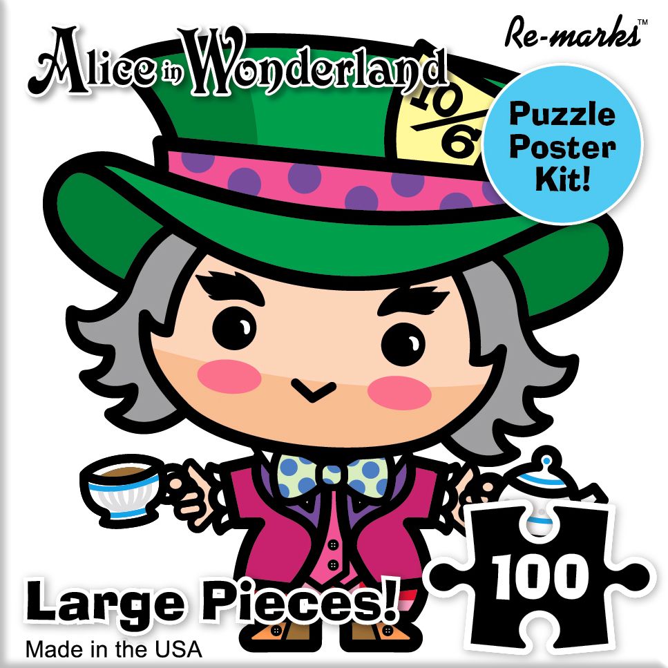 Wonderland 100pc Puzzle Cube Mad Hatter