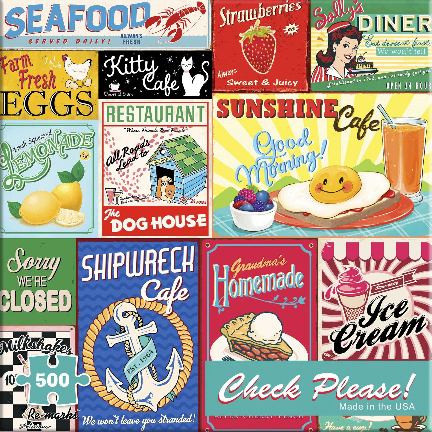 500 Piece Vintage Signs Puzzle