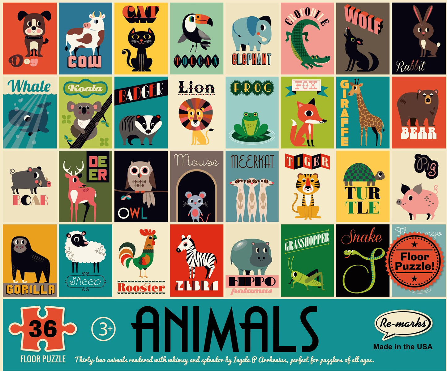 Animals 36 Piece Floor Puzzle