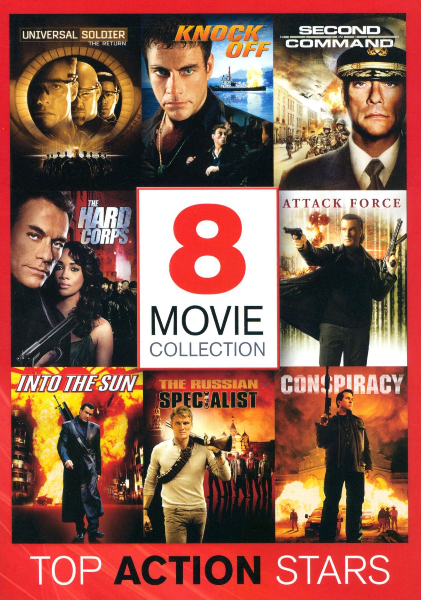 Top Action Stars: 8 Movie Collection [4 Discs]
