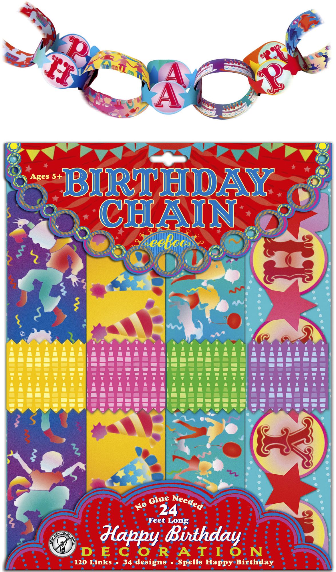Paper Chains Happy Birthday Decoration