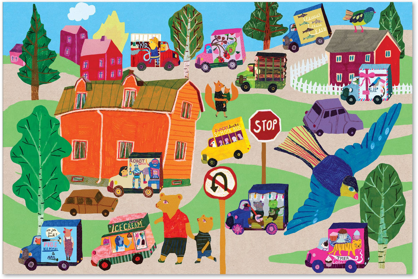 AROUND THE TOWN 48 PC FLOOR PUZZLE