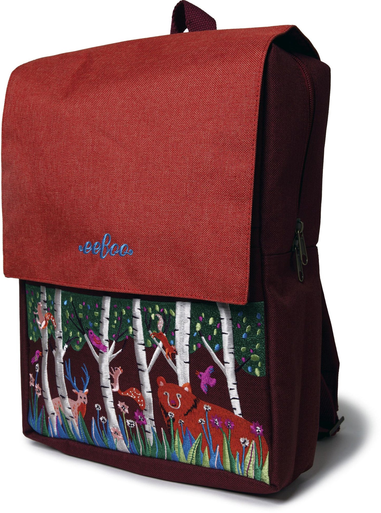 Bear in the Woods Embroidered Large Backpack