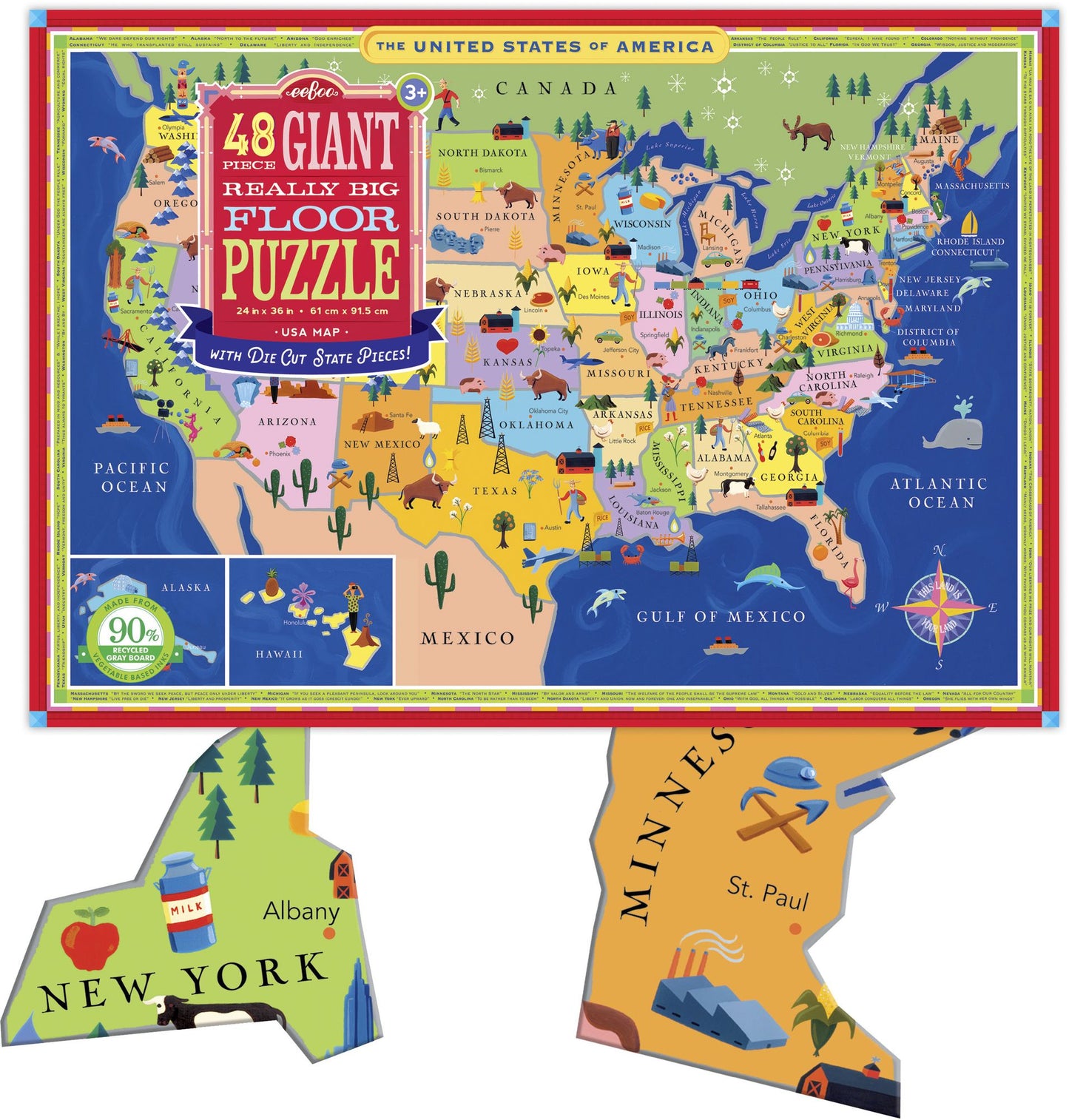 48 PC Giant Really Big Floor Puzzle USA