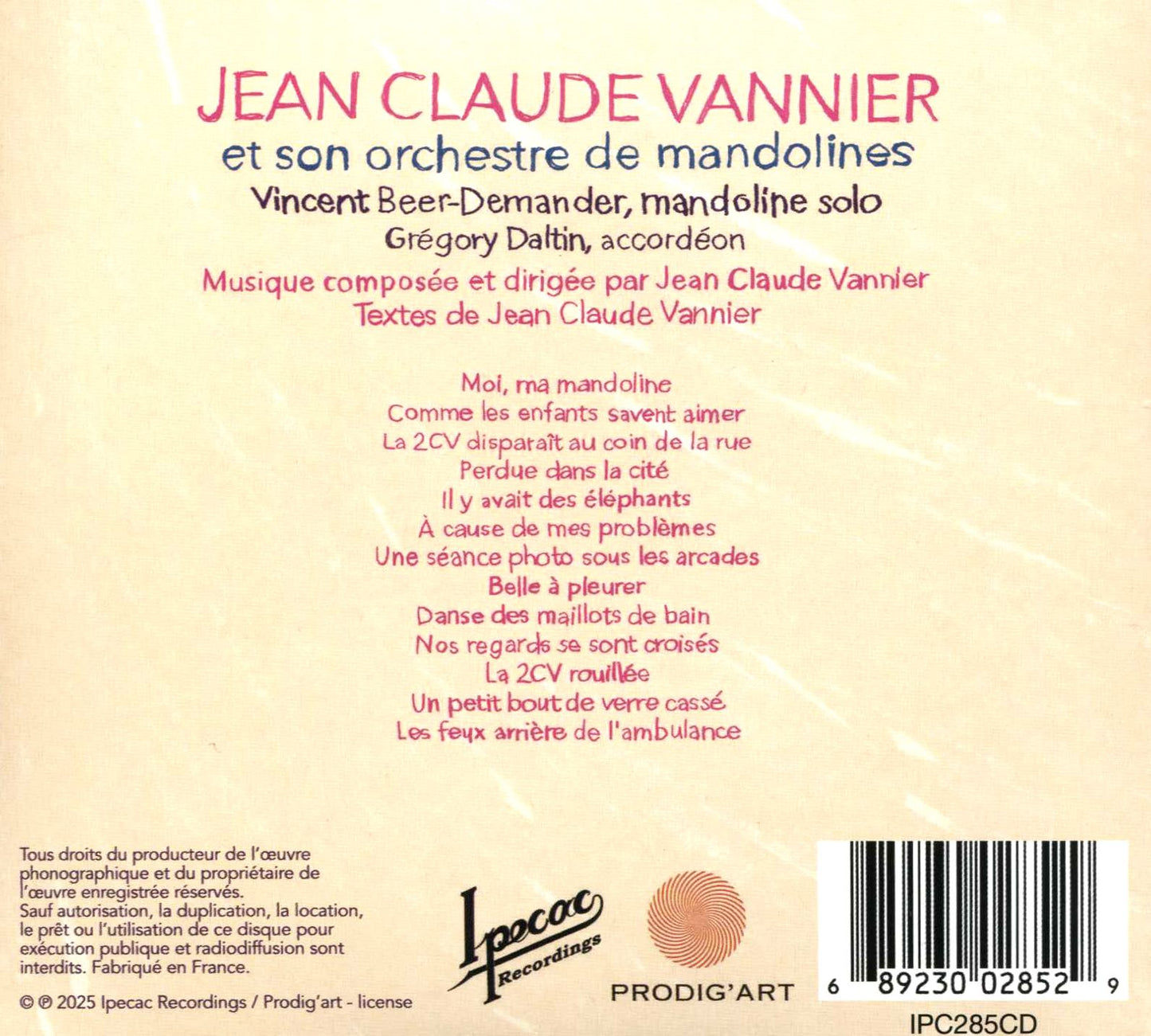 Jean Claude Vannier Et Son Orchestre De Mandolines (Jean-Claude Vannier)