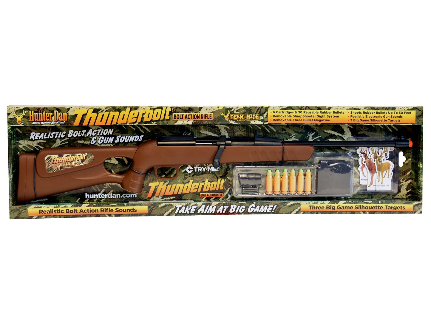 Hunter Dan Deer-Hide NEW Thunderbolt Bolt Action Toy Rifle Set