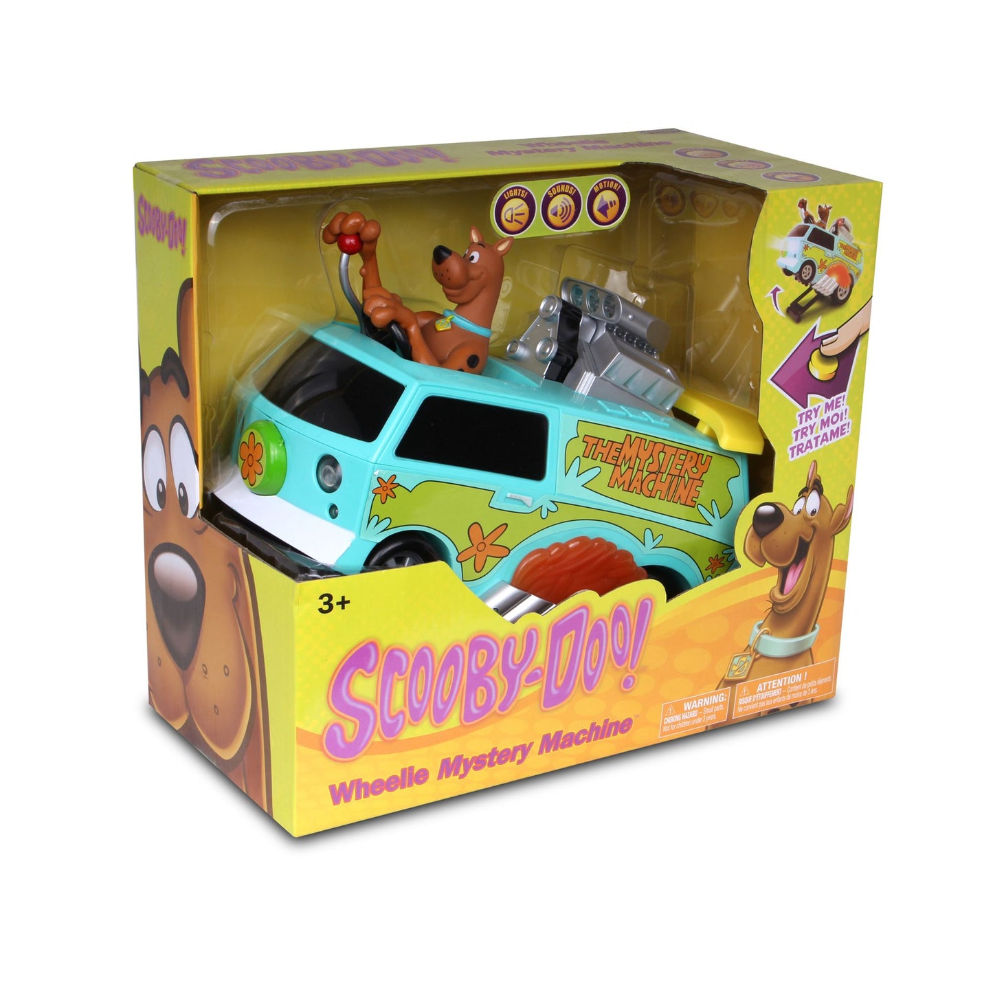 NKOK 9"L Wheelie Mystery Machine w/ Scooby Doo Remote Control Toy